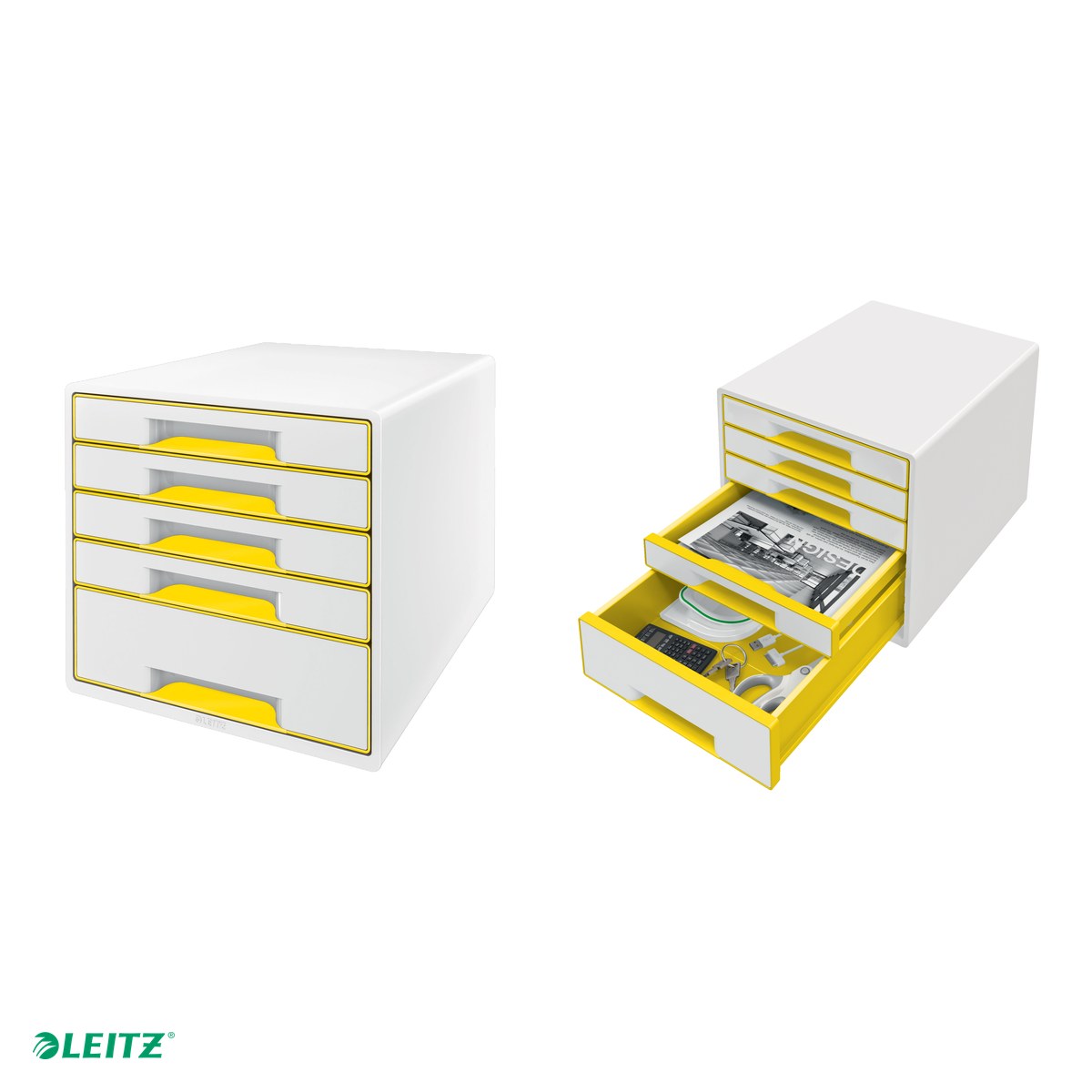 Cabinet cu sertare Leitz WOW, 5 sertare, galben [4]