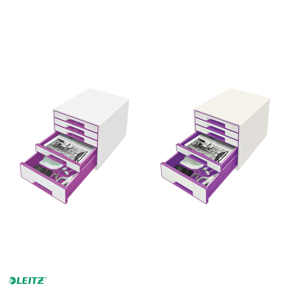 Cabinet cu sertare Leitz WOW, 5 sertare, mov [4]