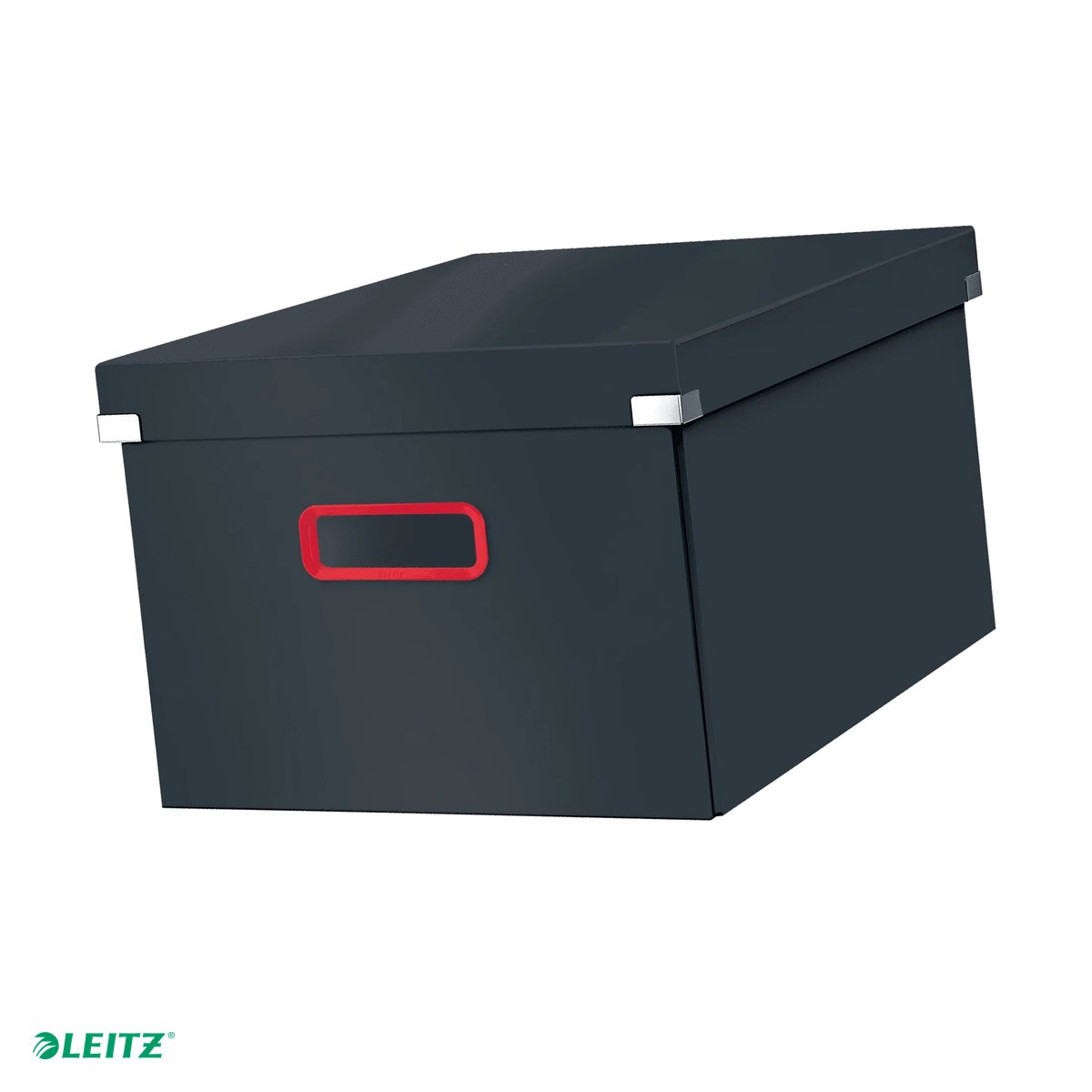 Cutii depozitare - Cutie depozitare Leitz Cosy Click & Store, carton laminat, pliabila, cu capac si maner, 281x200x372, pentru transport, gri Antracit