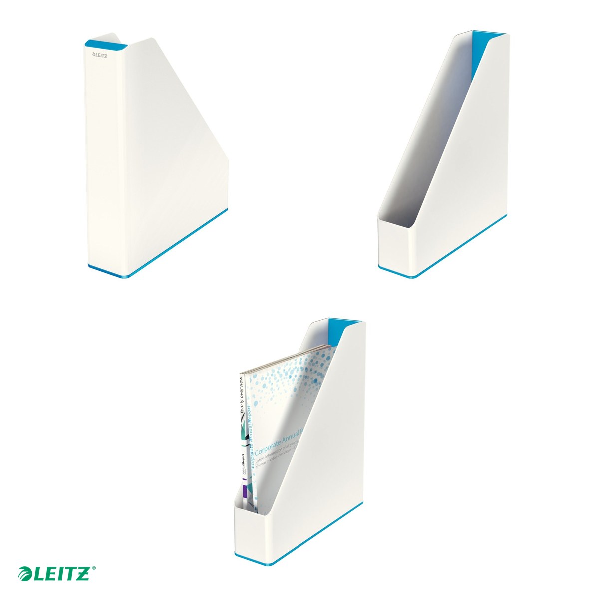 Suport vertical Leitz WOW, pentru documente, PS, A4, culori duale, albastru [4]
