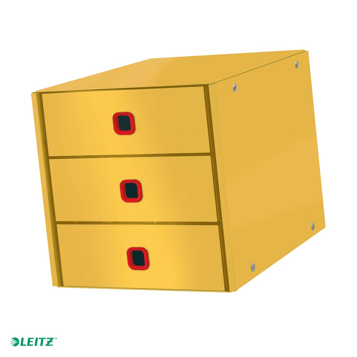 Cutii depozitare - Cabinet cu sertare Leitz Cosy Click & Store, 3 sertare, carton laminat, A4, galben Chihlimbar