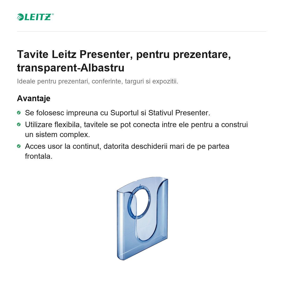 Tavite Leitz Presenter, pentru prezentare, transparent-Albastru [2]