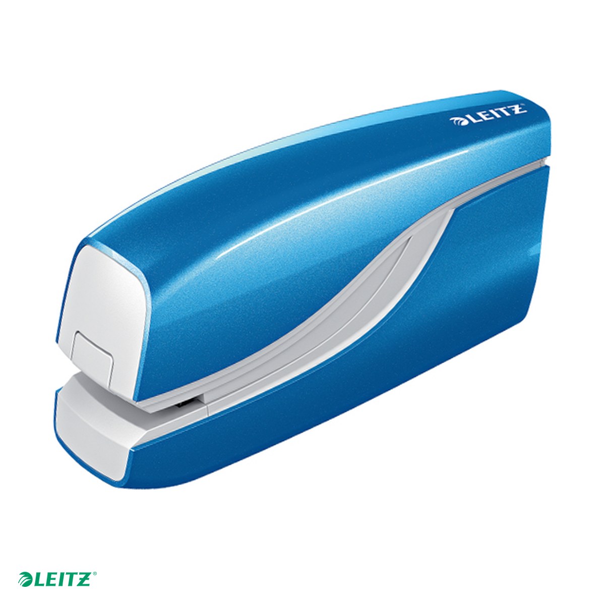 Tehnica de birou - Capsator electric Leitz WOW NeXXt Series, cu baterii, capsare 10 coli, 1000 capse e1 incluse, albastru