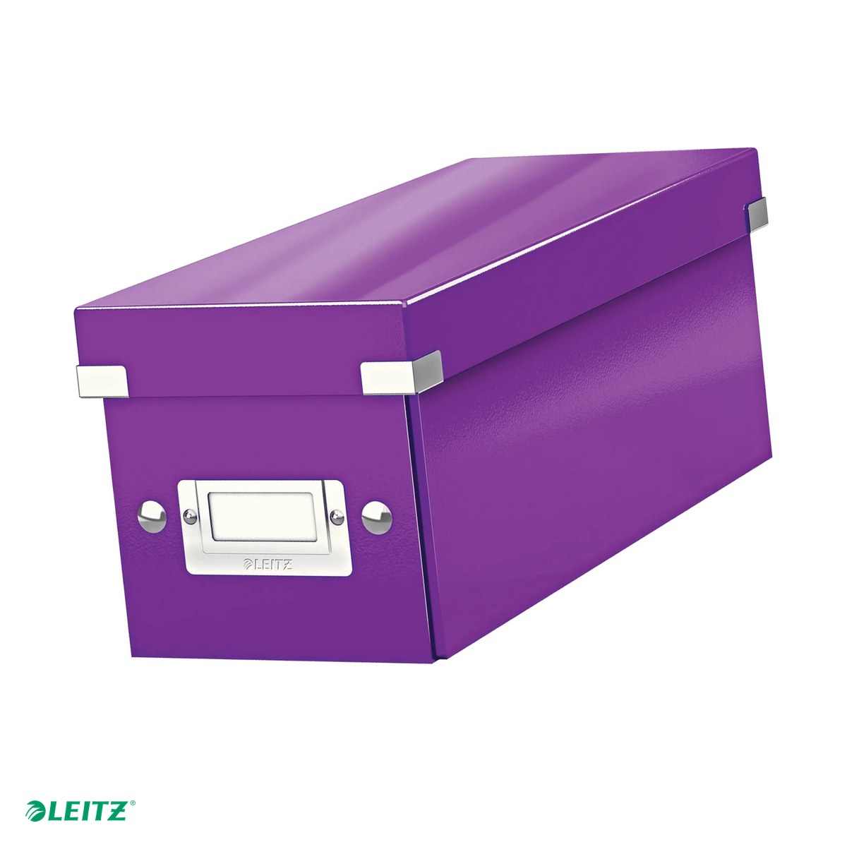 Cutii depozitare - Cutie depozitare Leitz WOW Click & Store, carton laminat, pliabila, cu capac, 14x13x35 cm, pentru arhivare, mov