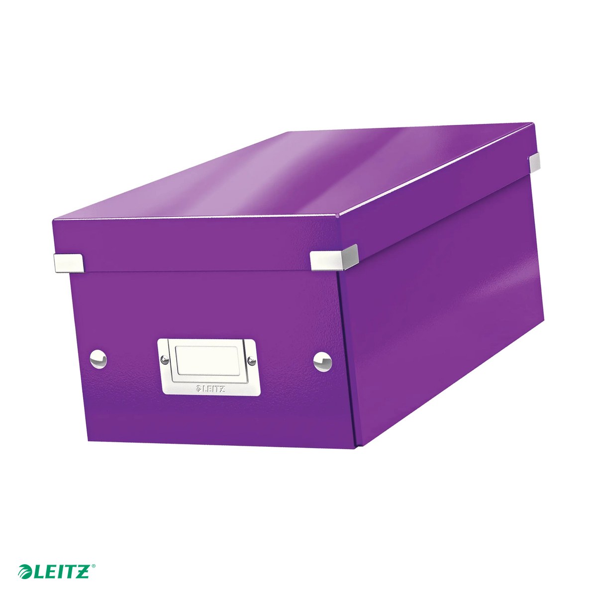 Cutii depozitare - Cutie depozitare Leitz WOW Click & Store, carton laminat, pliabila, cu capac, 20x14x35 cm, pentru arhivare, mov