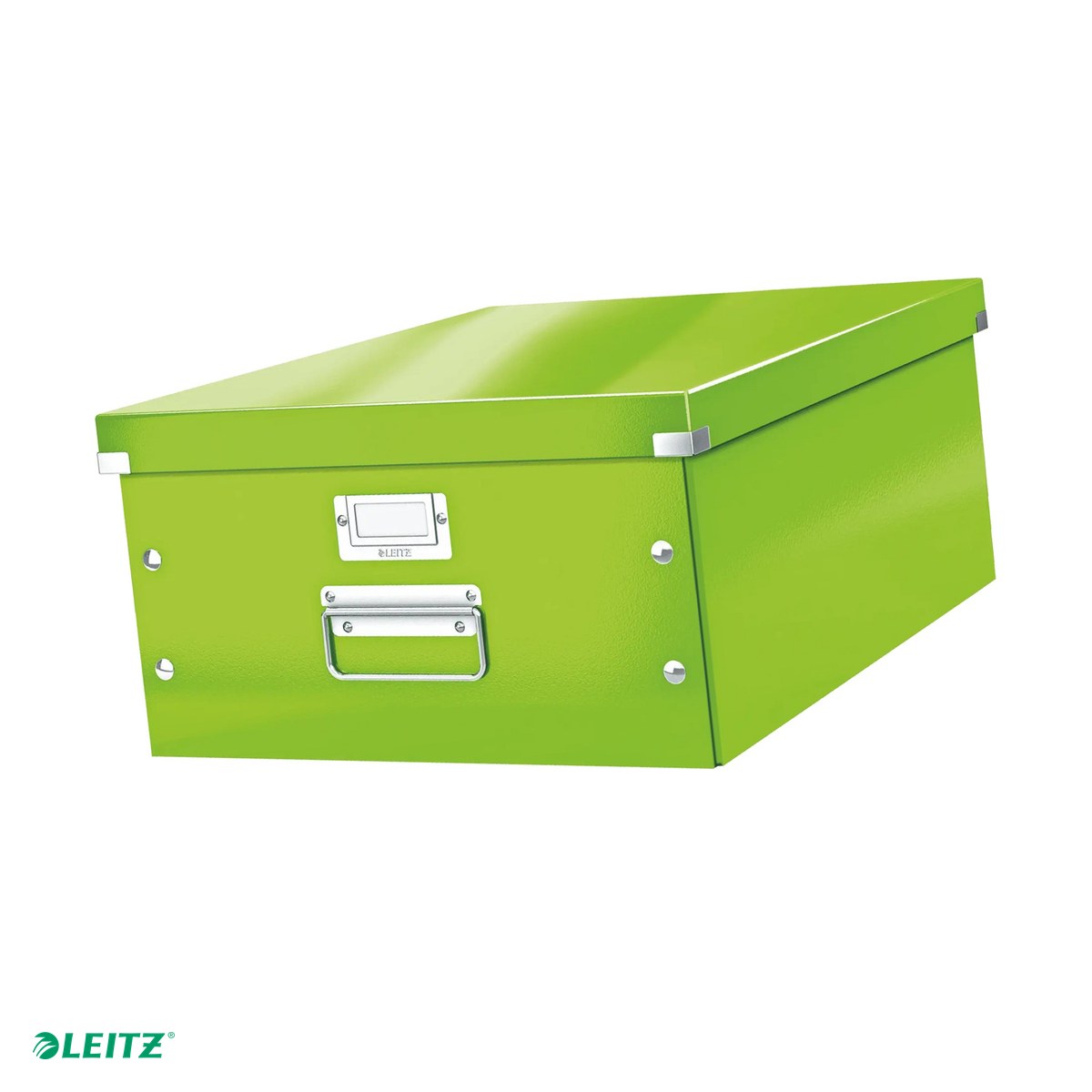 Cutii depozitare - Cutie depozitare Leitz WOW Click & Store, carton laminat, pliabila, cu capac si maner, 36x20x48 cm, pentru transport, verde