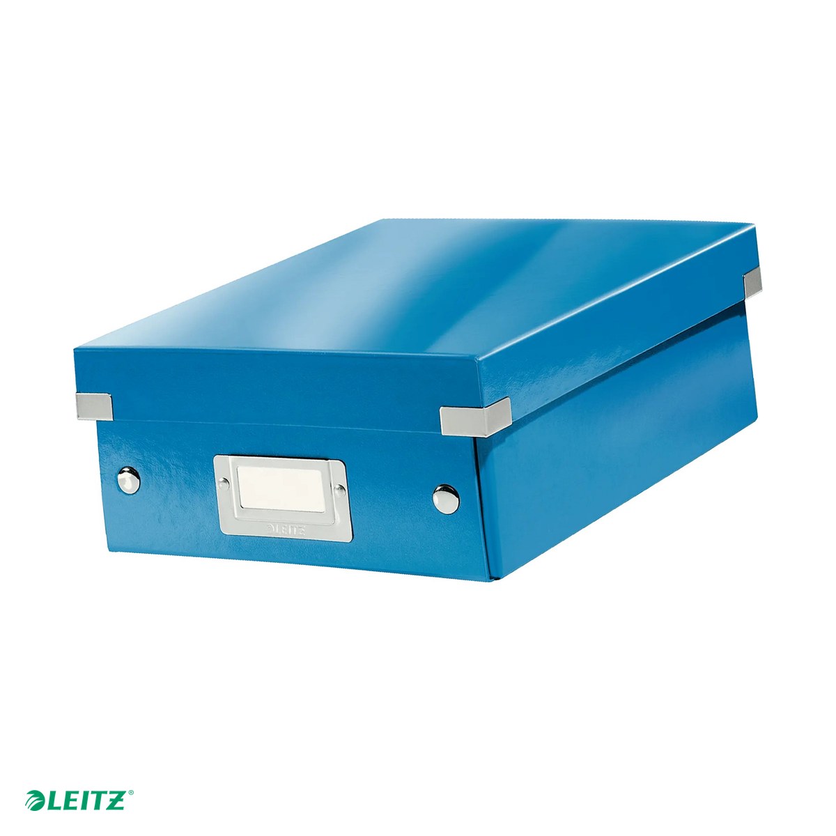 Cutii depozitare - Cutie depozitare Leitz WOW Click & Store Organizer, carton laminat, cu capac, 22x10x28 cm, albastru