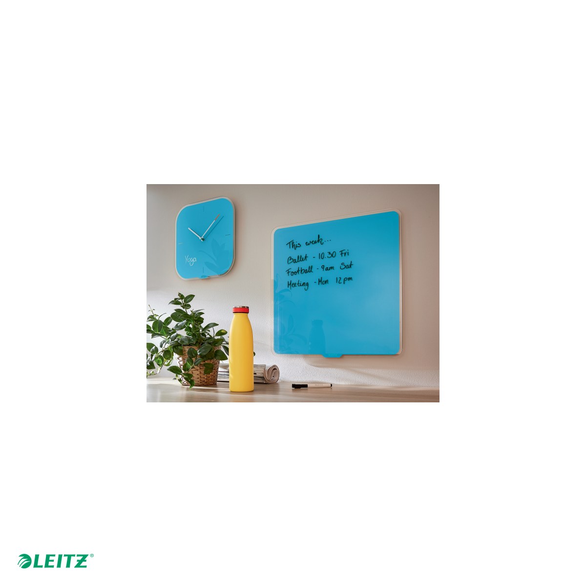 Tabla magnetica sticla 45 x 45 cm celest Leitz Cosy, albastra [5]