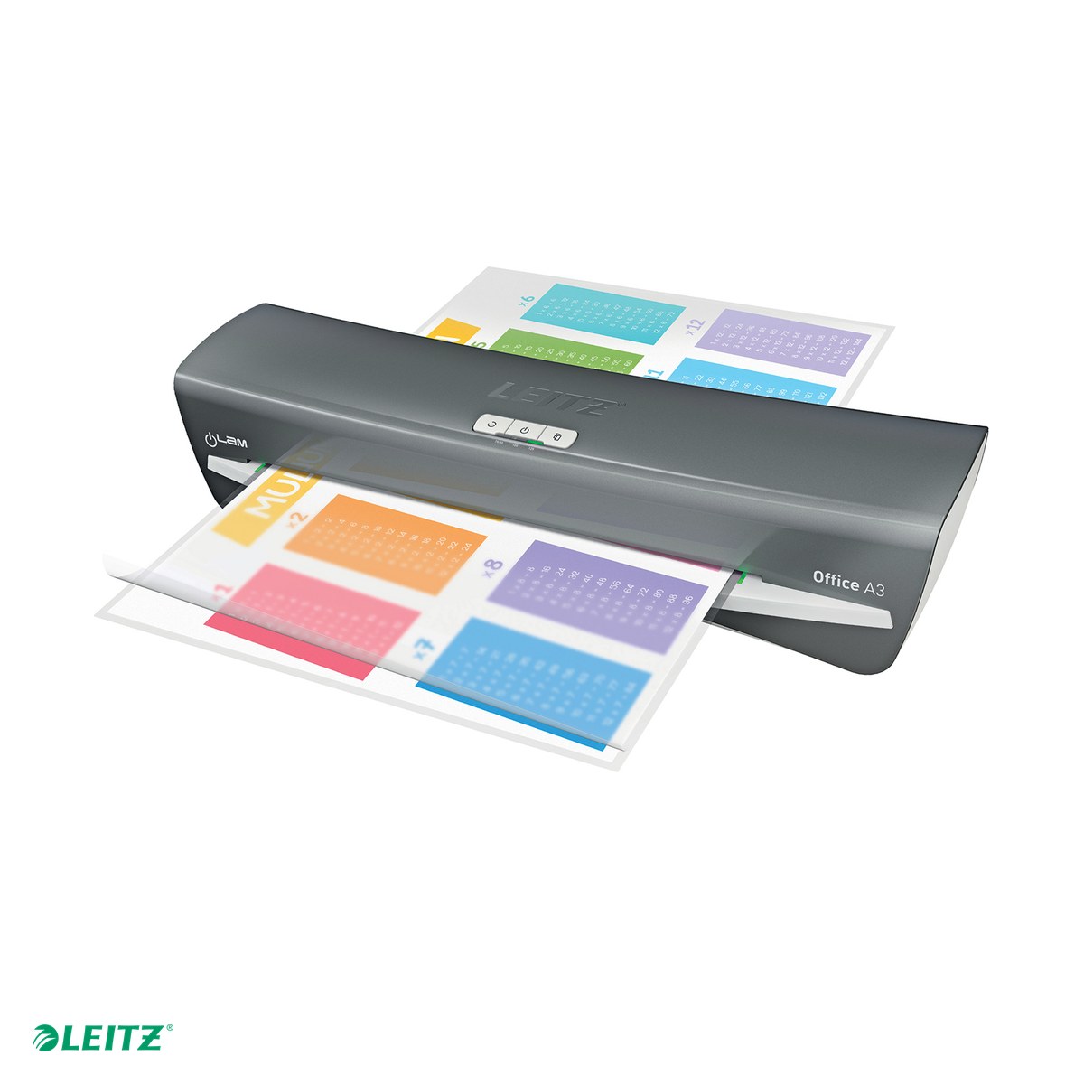Laminatoare hartie - Laminator Leitz iLAM Office, A3, kit folii laminare inclus, gri