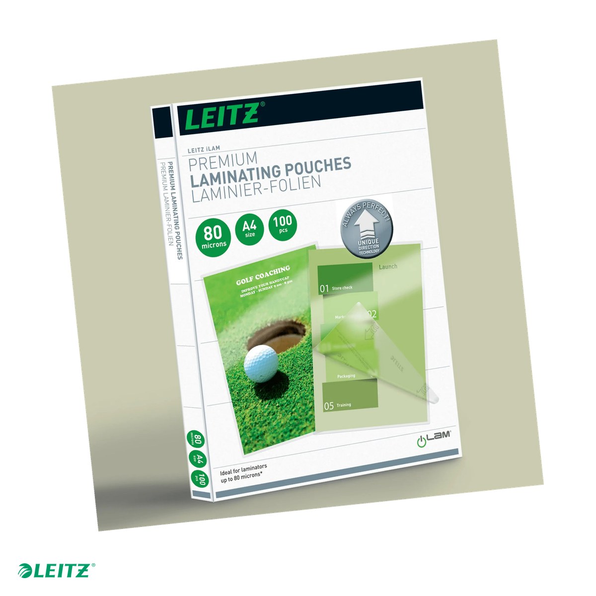 Folii laminare - Set 100 folii laminare Leitz UDT, la cald, A4, 80 microni, incolor