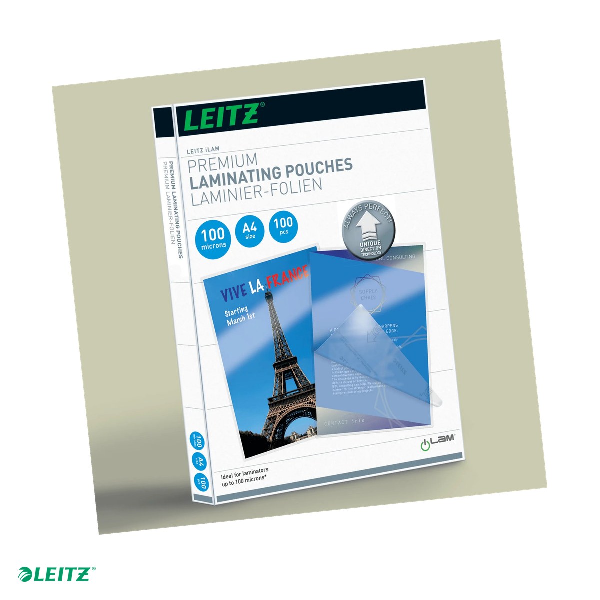 Folii laminare - Set 100 folii laminare Leitz UDT, la cald, A4, 100 microni, incolor