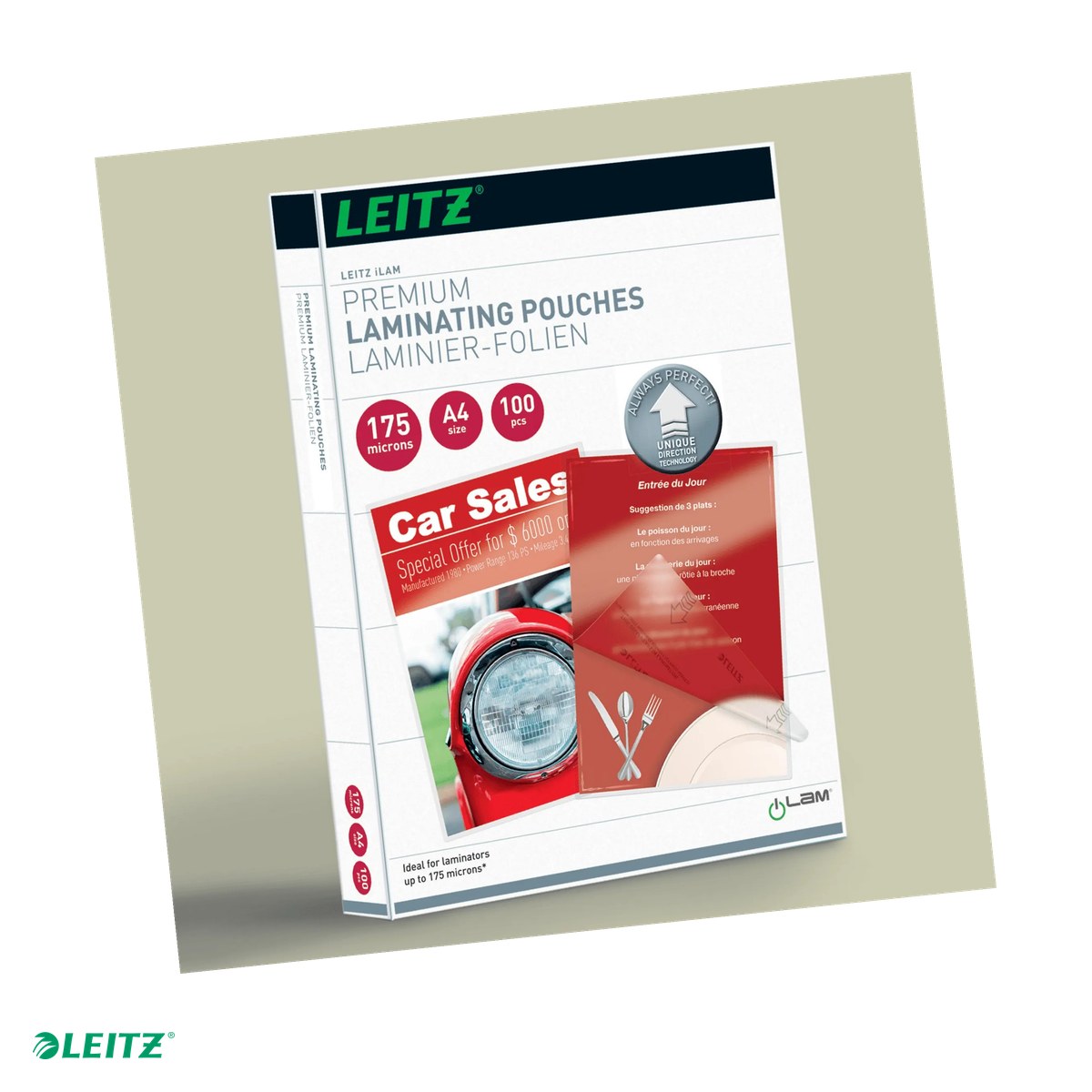 Folii laminare - Set 100 folii laminare Leitz UDT, la cald, A4, 175 microni, incolor