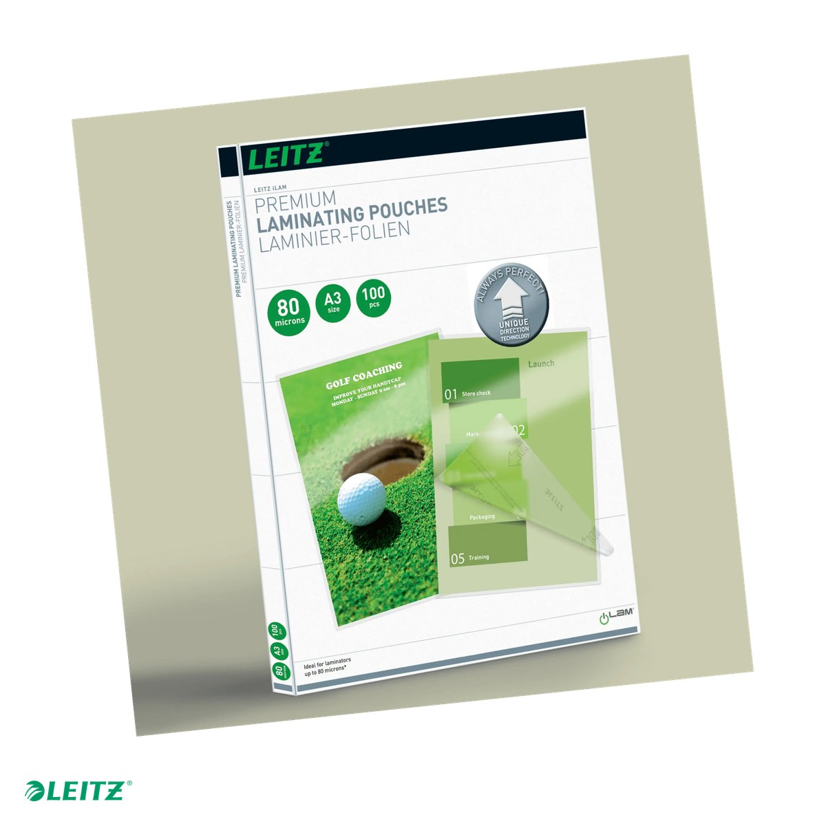 Folii laminare - Set 100 folii laminare Leitz UDT, la cald, A3, 80 microni, incolor