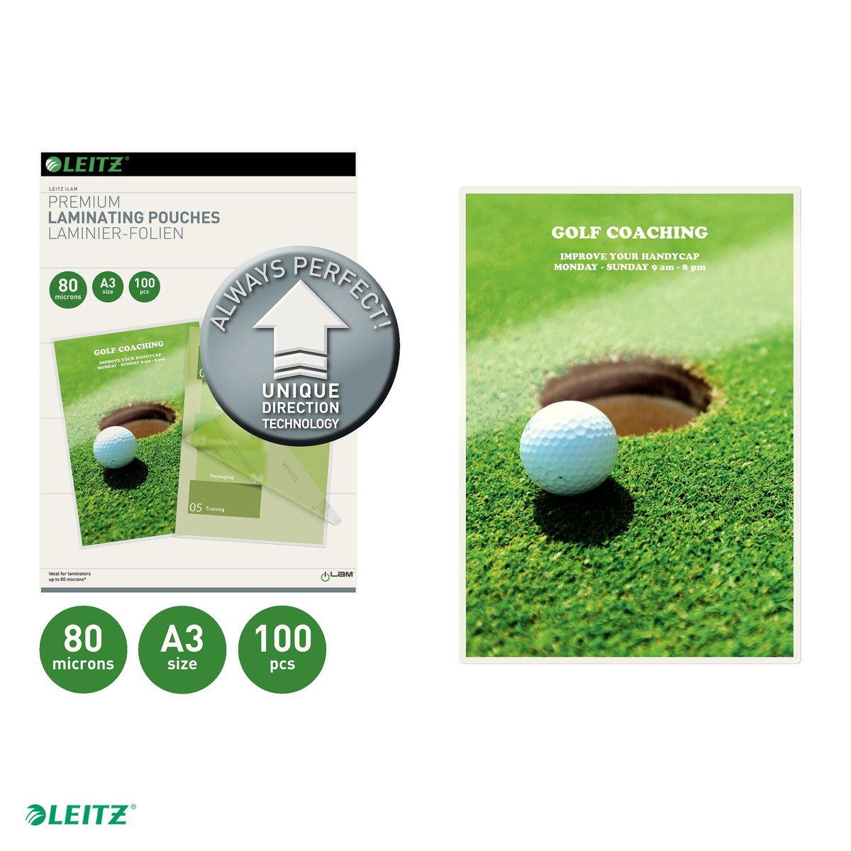 Set 100 folii laminare Leitz UDT, la cald, A3, 80 microni, incolor [4]