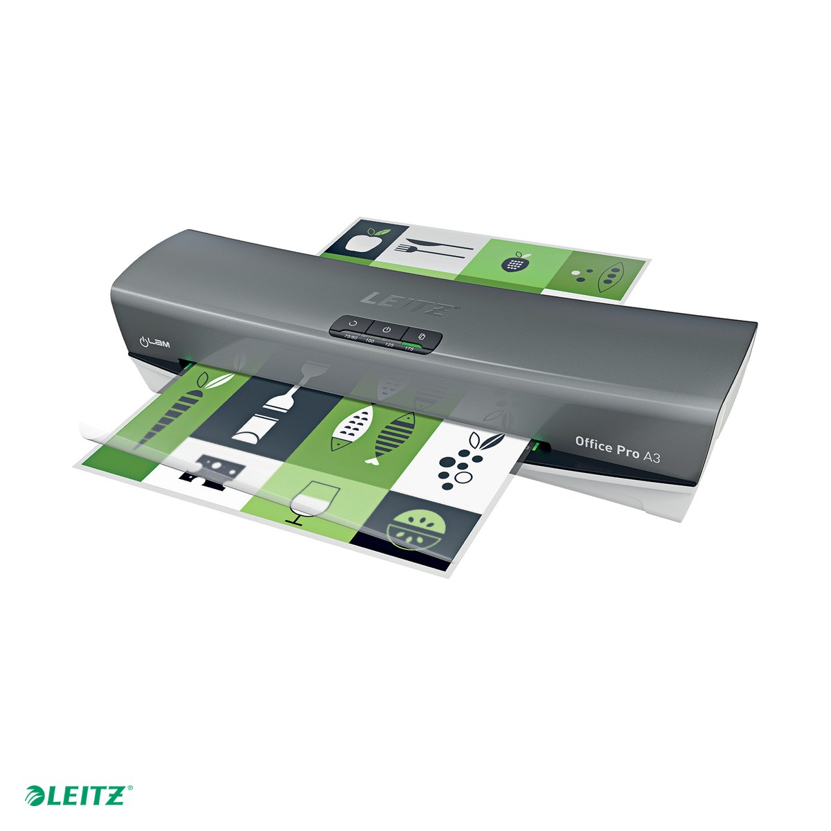 Laminatoare hartie - Laminator Leitz iLAM Office Pro, A3, kit folii laminare inclus, gri