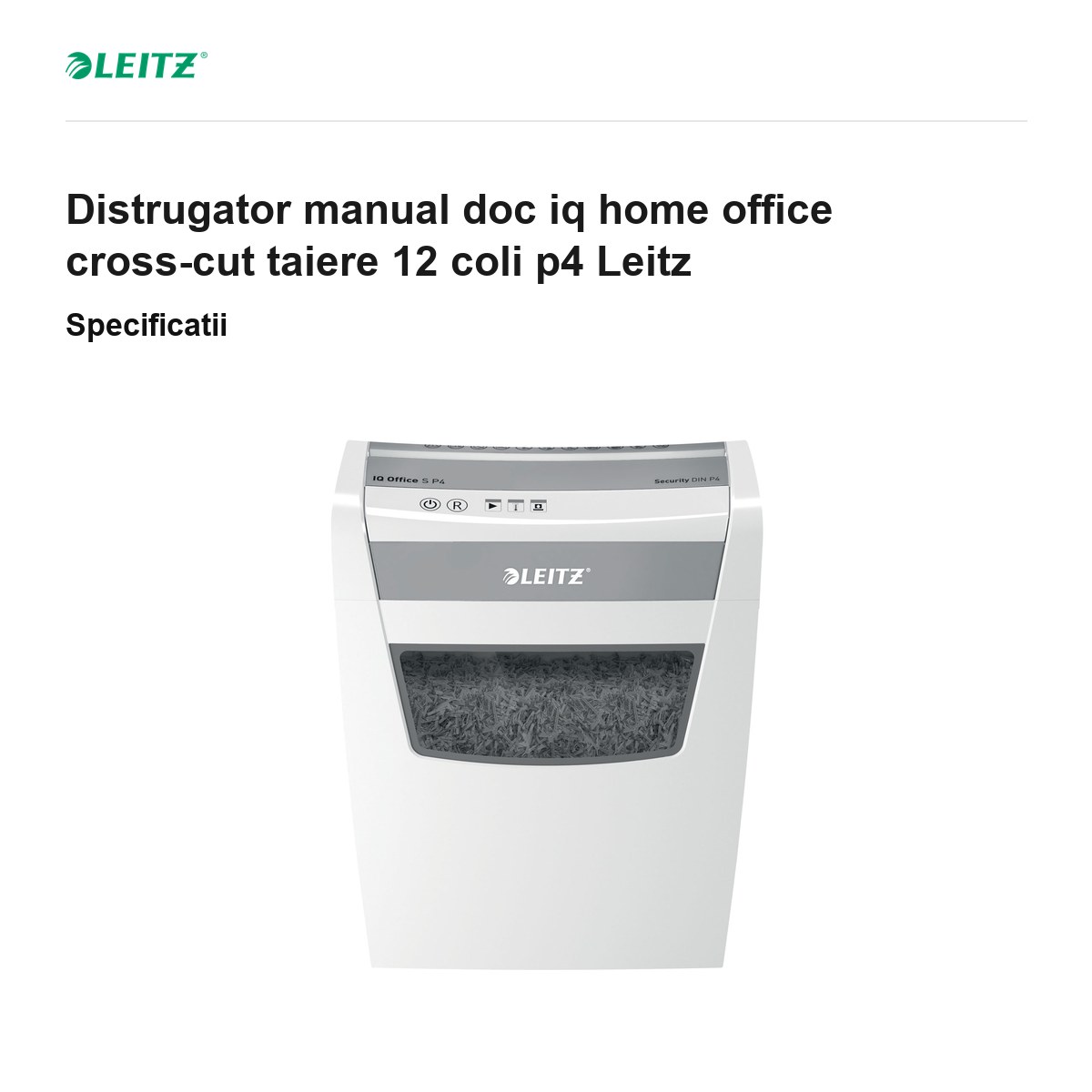 Distrugator manual doc iq home office cross-cut taiere 12 coli p4 Leitz [3]
