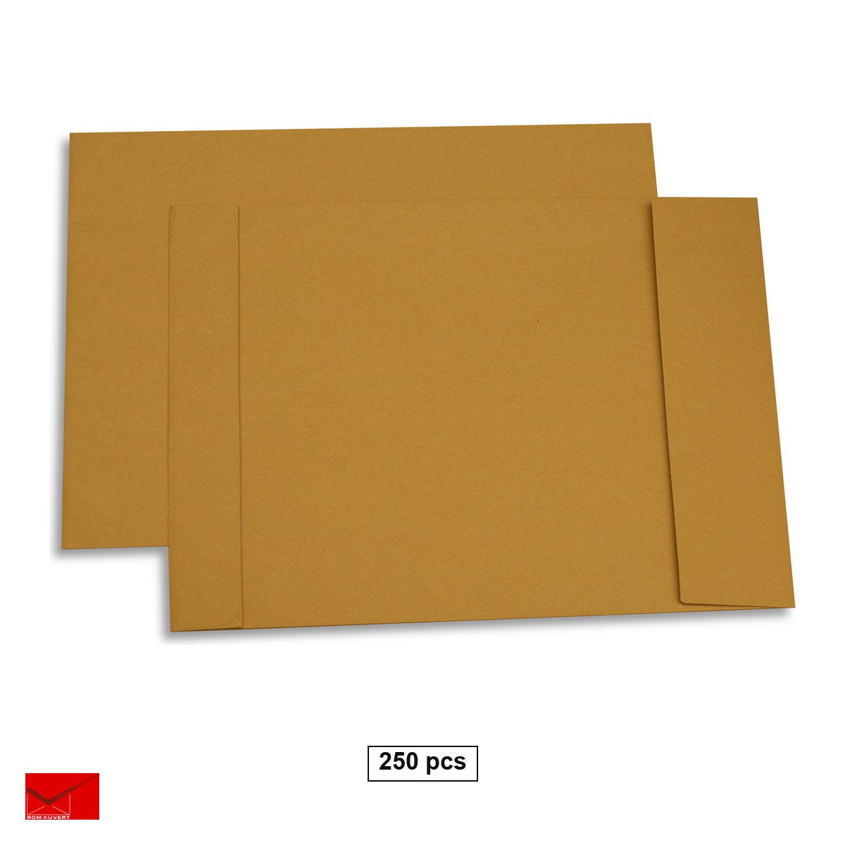 Plicuri siliconice - Set 250 plicuri B4 cu burduf 50 mm Romkuvert, 250x353 mm, hartie kraft maro 130 g/mp, cu banda siliconata, in cutie