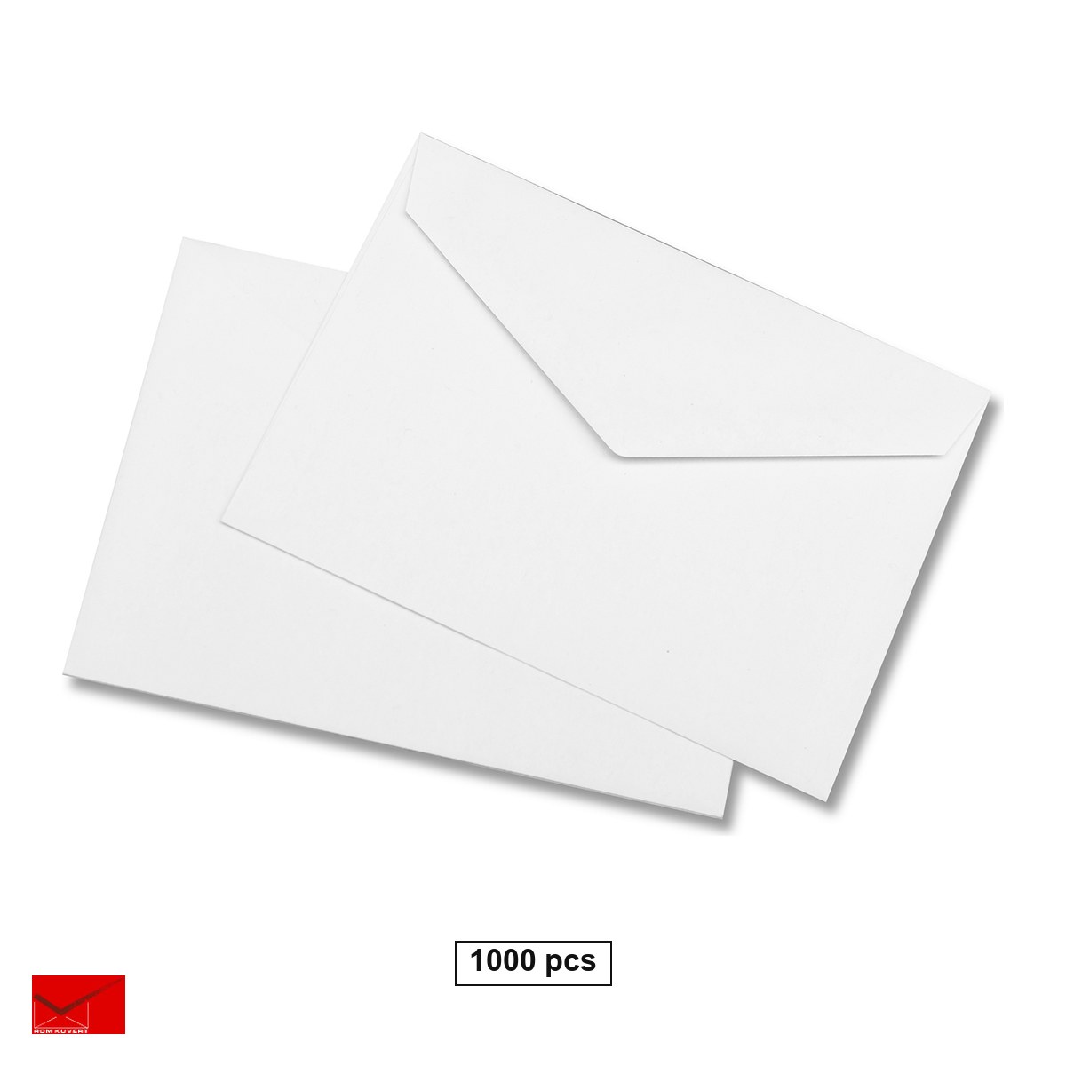 Plicuri - Set 1000 plicuri C6 Romkuvert, 114x162 mm, hartie alba 70 g/mp, gumate, clapa in V, in cutie