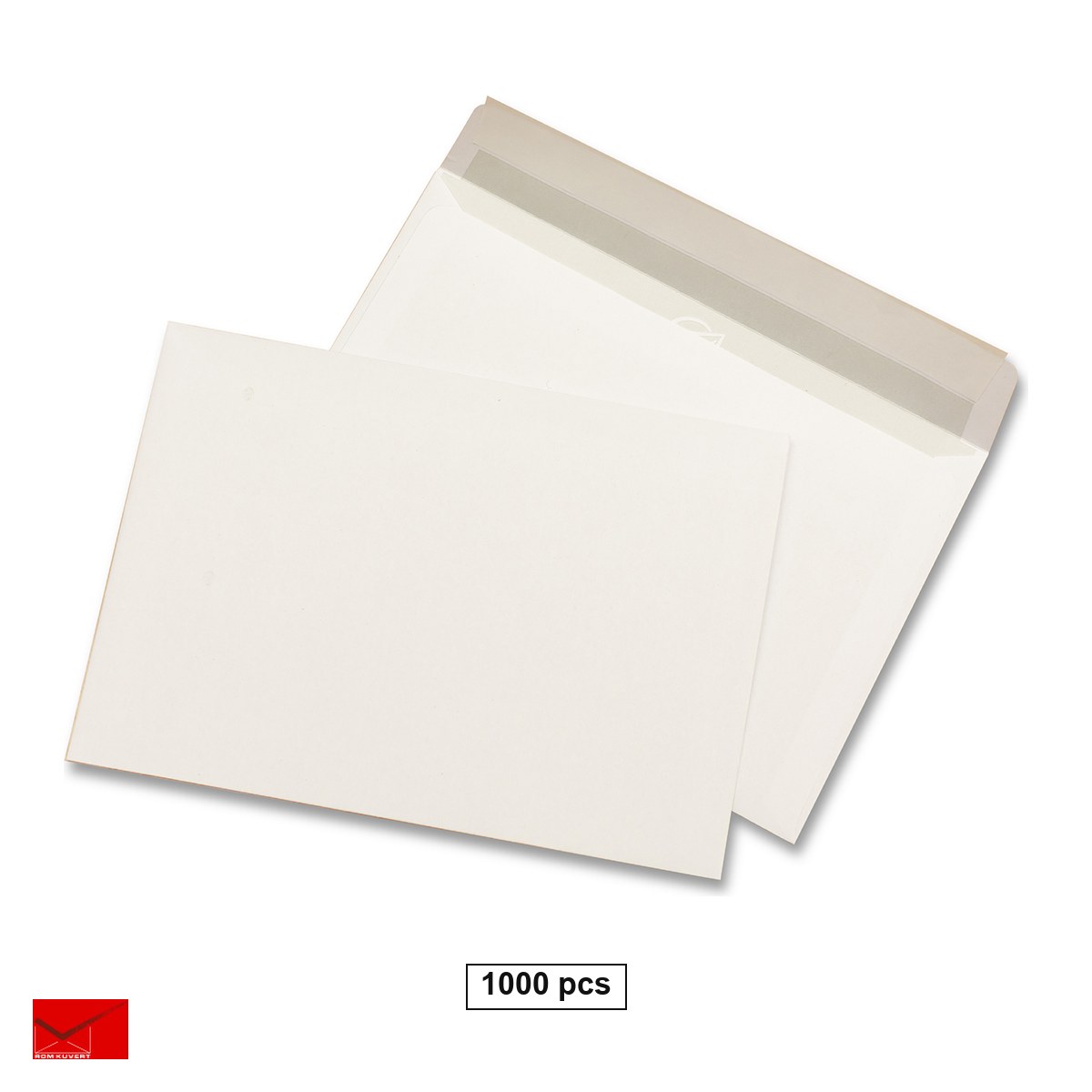 Plicuri - Set 1000 plicuri C6 Romkuvert, 114x162 mm, hartie alba 80 g/mp, cu banda siliconata, in cutie