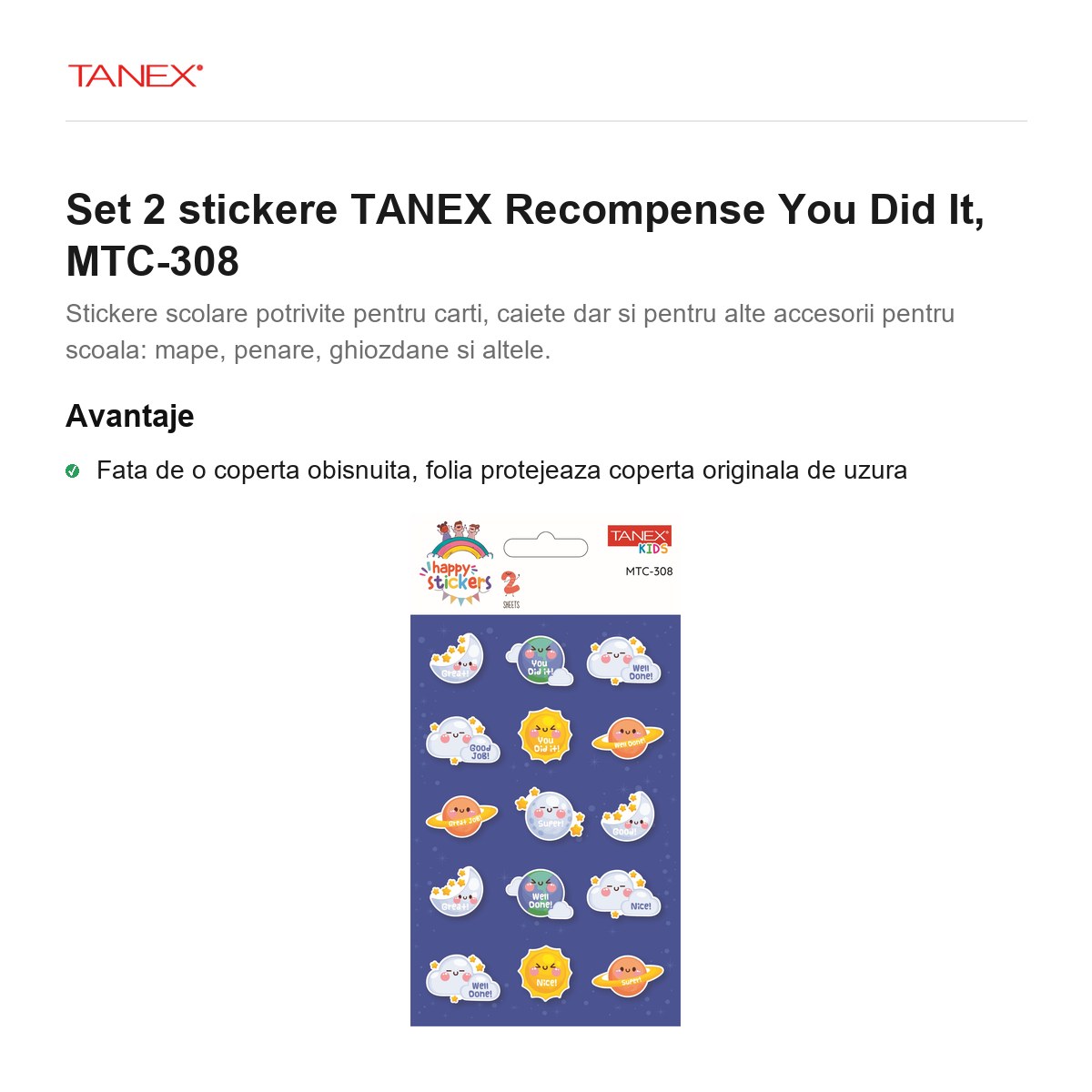 Set 2 stickere TANEX Recompense You Did It, MTC-308 [2]