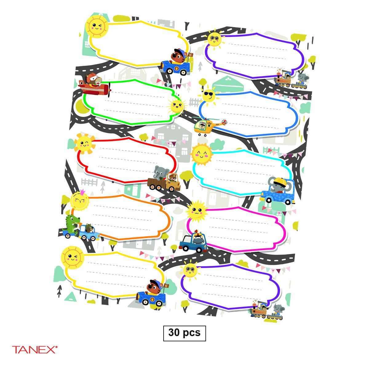 Birotica papetarie - Set 30 etichete scolare autoadezive TANEX Jucarii, TLS-760