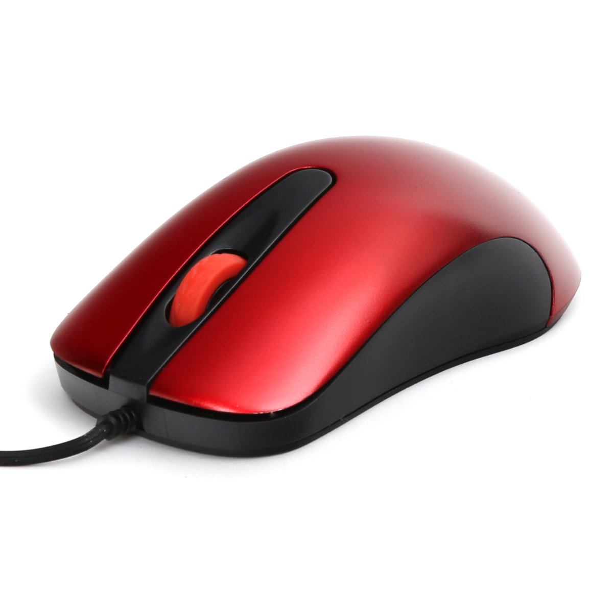 Mouse USB, Omega 45268 OM-520, cu cablu 1.2 m, 3 butoane, 1000 dpi, rosu cu negru [10]