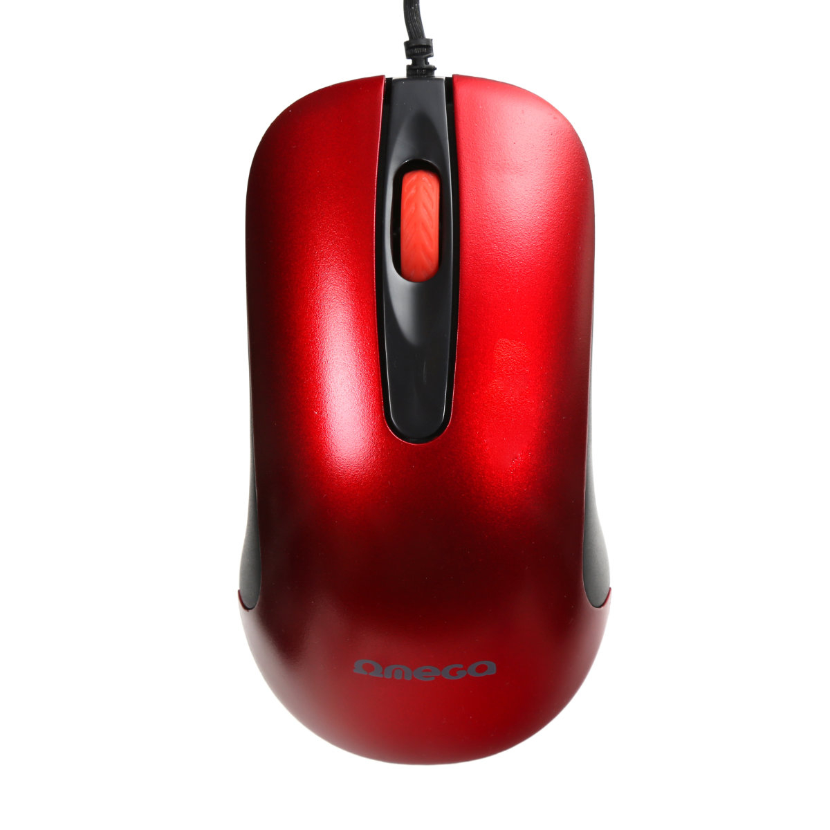 Mouse USB, Omega 45268 OM-520, cu cablu 1.2 m, 3 butoane, 1000 dpi, rosu cu negru [7]