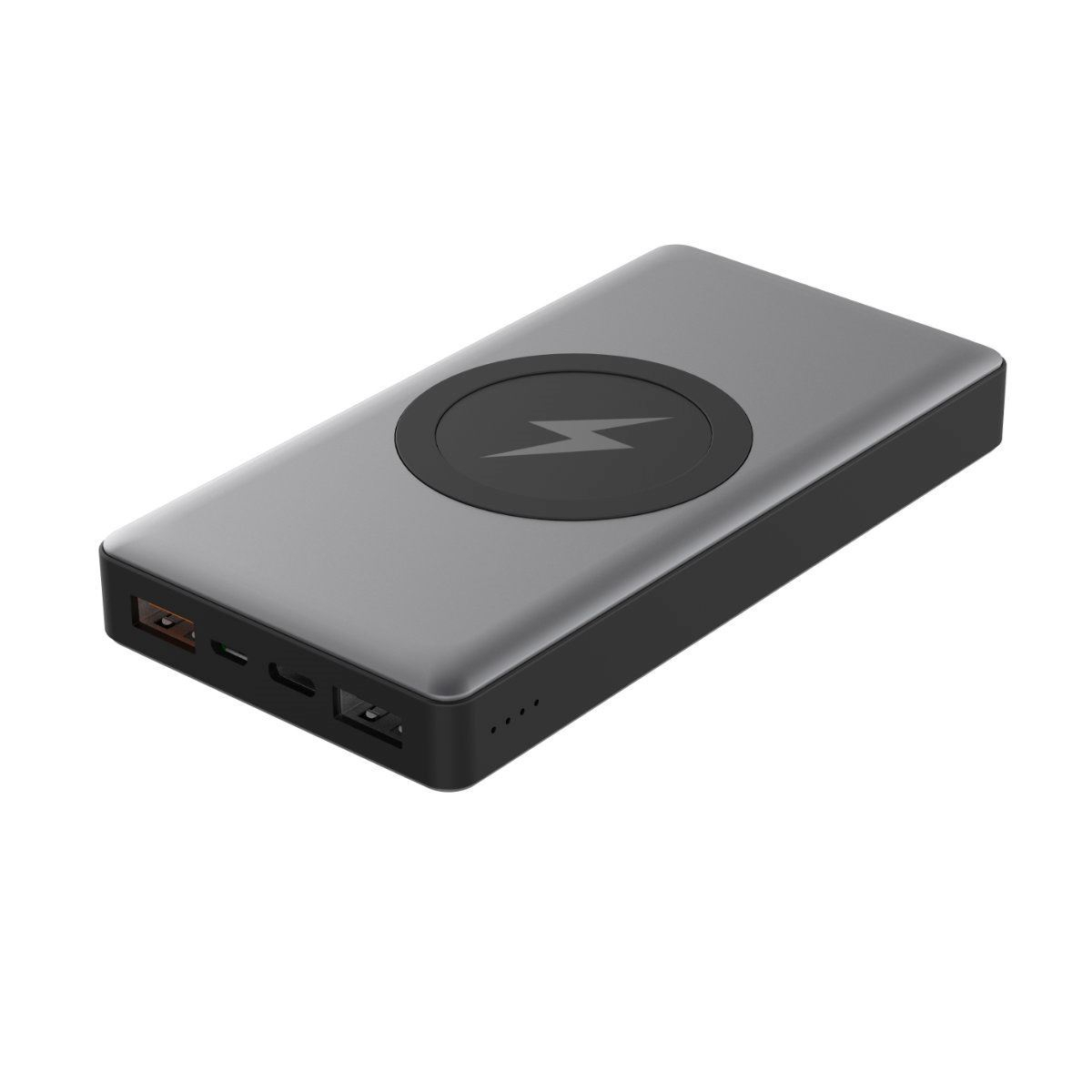 Acumulator extern Qi wireless Platinet 44571,10000mAh Quick Charge,USB tip C,2 intrari 3 iesiri,gri [8]