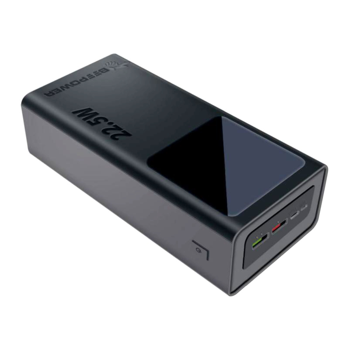 Acumulator portabil PD 22.5W, 30000mAh, tip Power bank BeePower BP-30 50012, QC, USB-A si C, display si lanterna, negru [1]