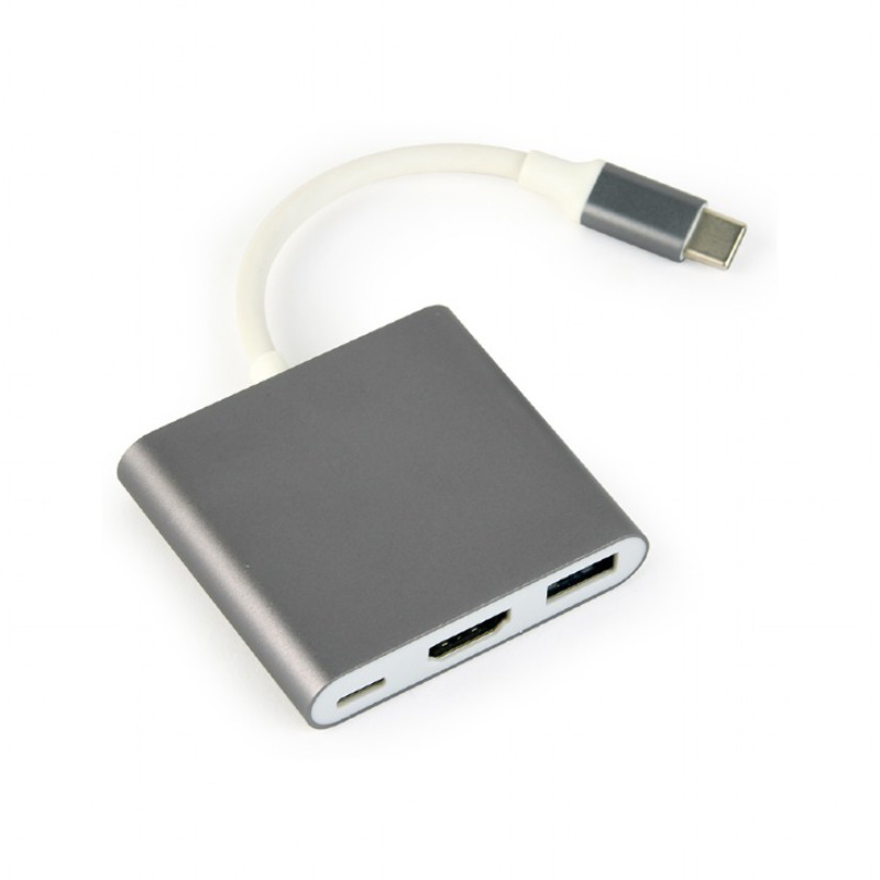 Adaptor 3 in 1, Cablexpert 11205, USB 3.1 tip C tata la port HDMI mama, USB 3.0 mama si port USB tip C PD 2.0 pentru incarcare [3]