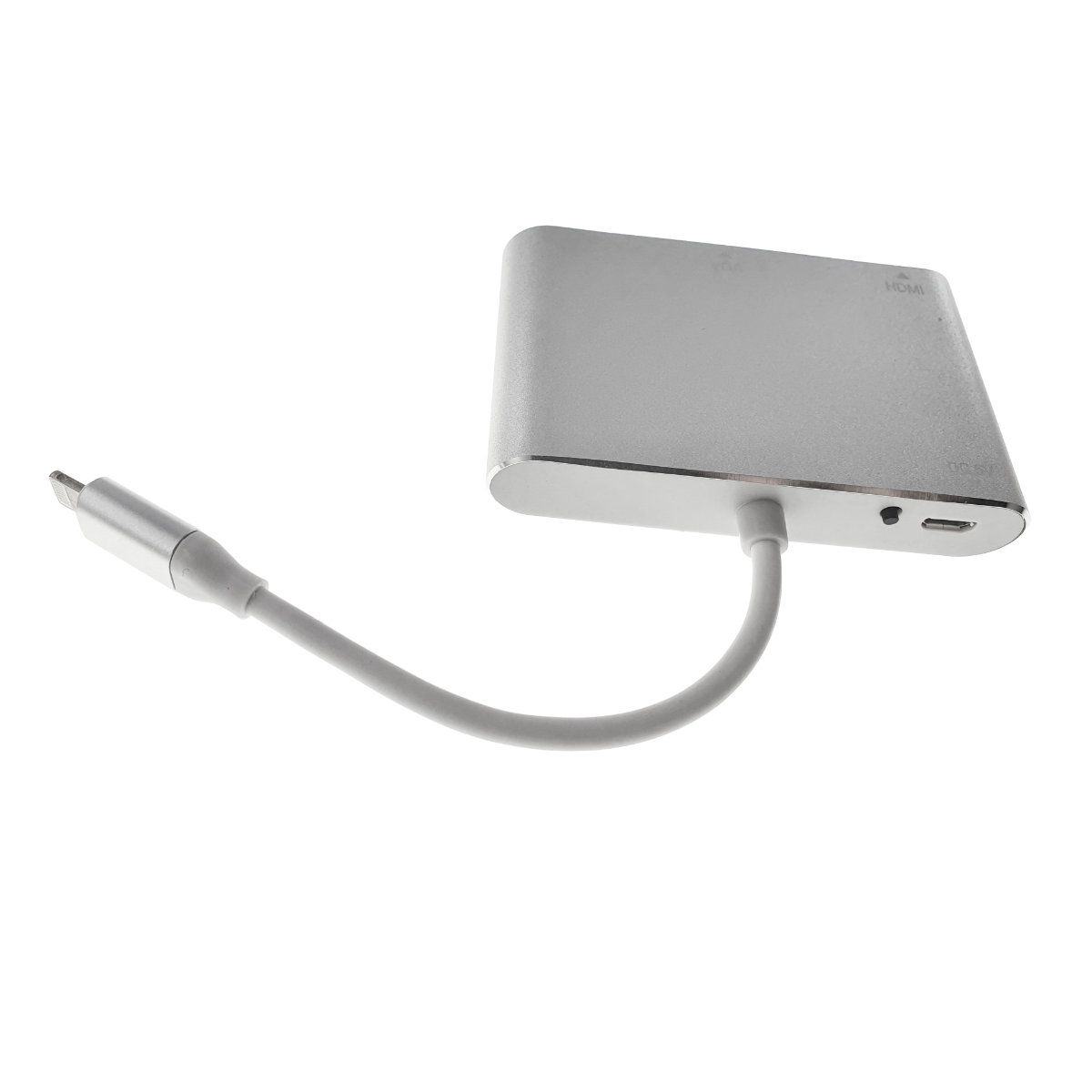 Adaptor AV cu conector 8-pin Lightning tata la port HDMI mama, VGA mama si audio jack 3.5mm, cu alimentare microUSB [5]