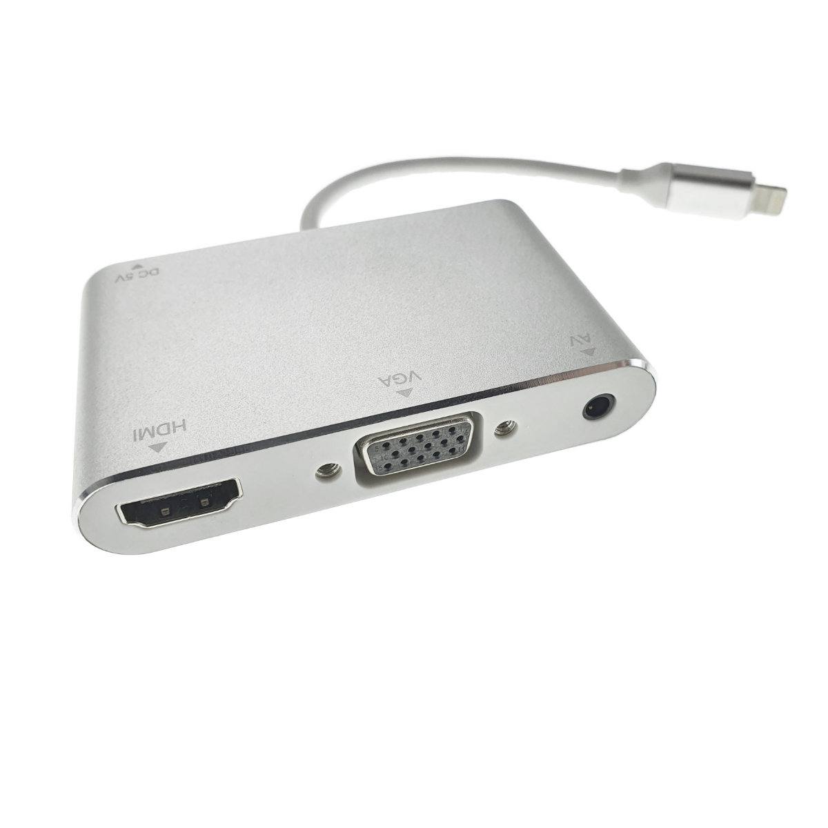 Adaptor AV cu conector 8-pin Lightning tata la port HDMI mama, VGA mama si audio jack 3.5mm, cu alimentare microUSB [6]