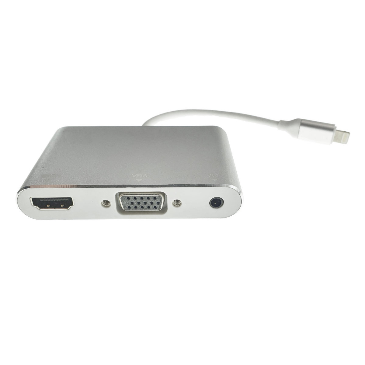 Adaptor AV cu conector 8-pin Lightning tata la port HDMI mama, VGA mama si audio jack 3.5mm, cu alimentare microUSB [3]