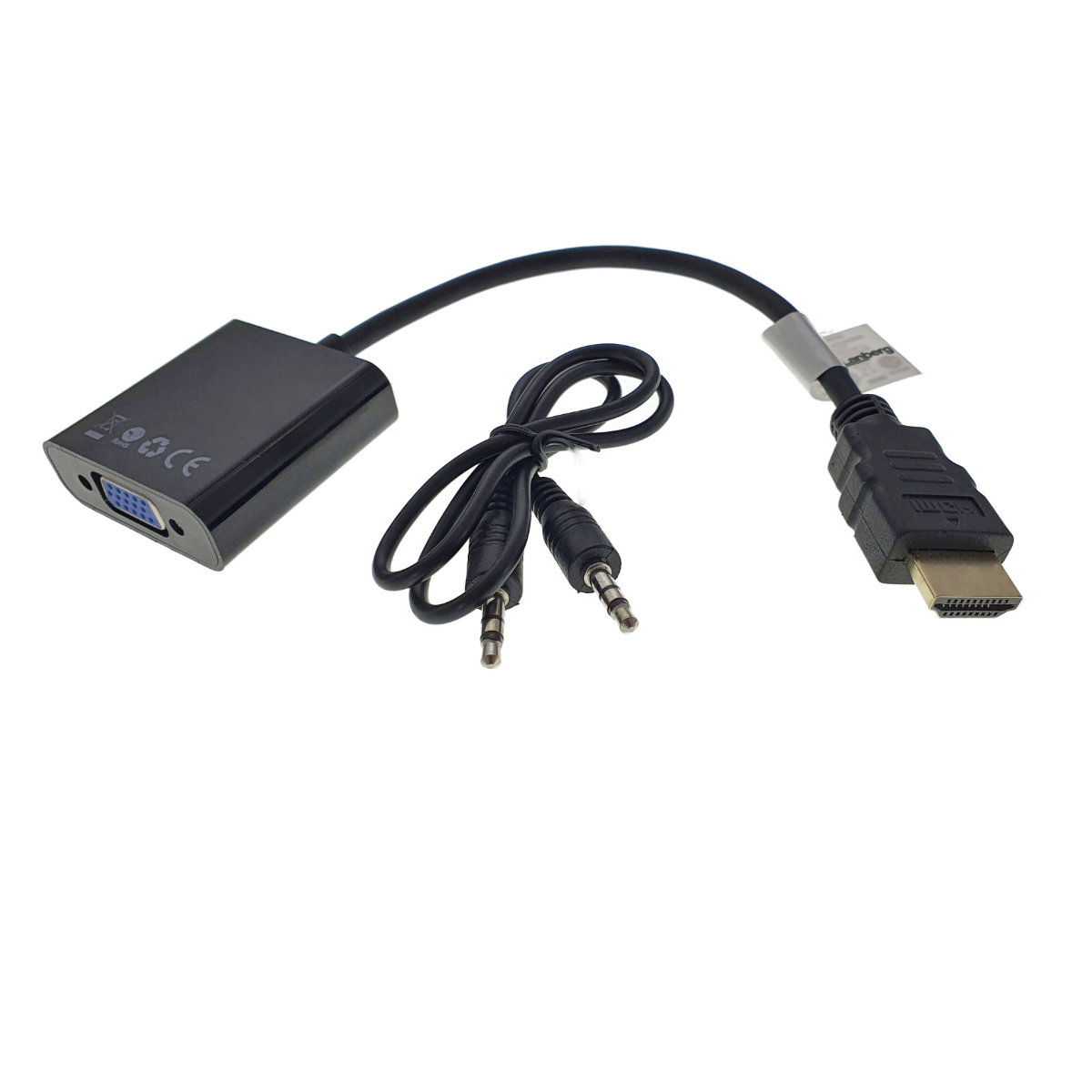 Adaptor cu cablu 20 cm, Lanberg 40880, HDMI tata la VGA mama cu cablu audio jack 3.5 mm [4]