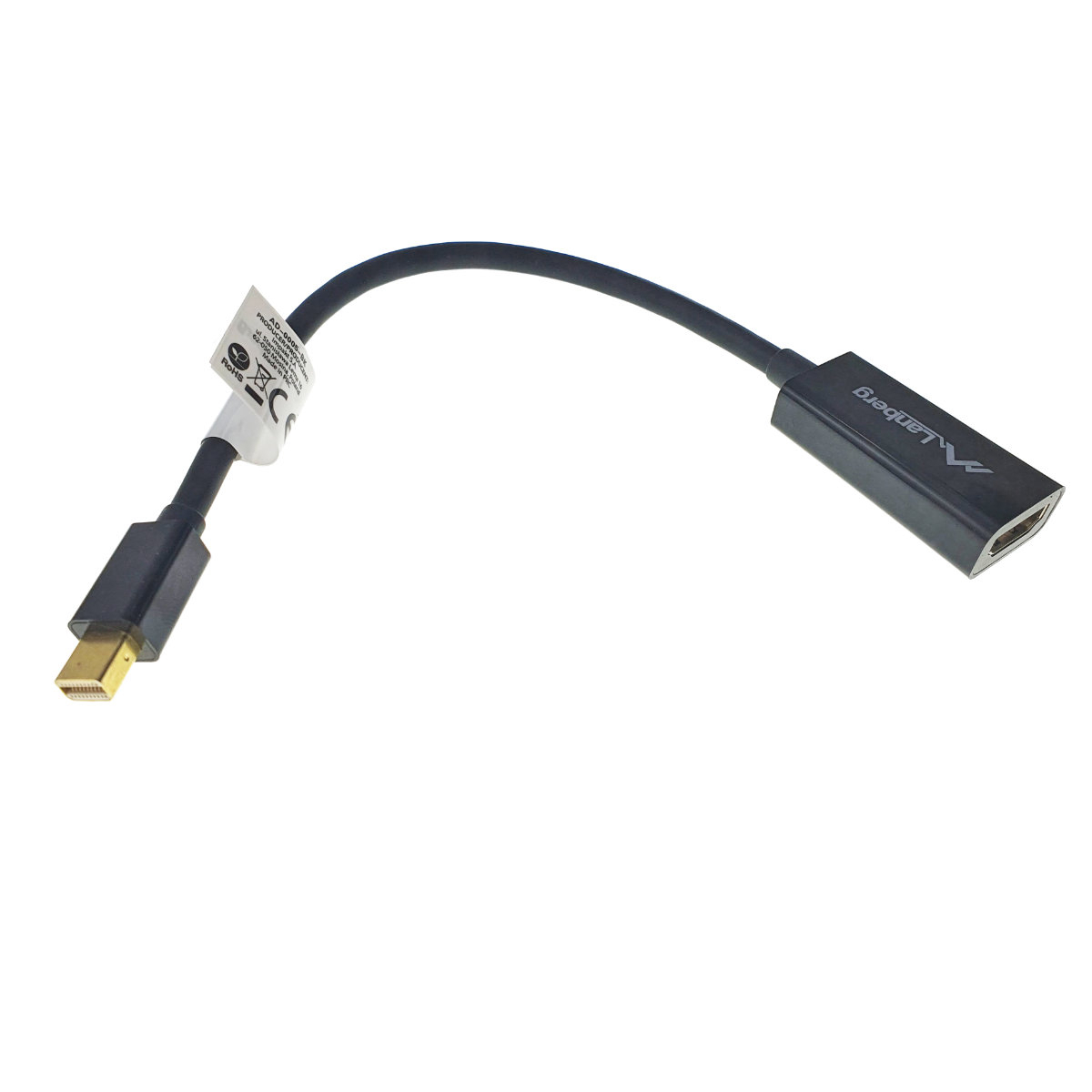 Adaptor Lanberg 40868, DisplayPort mini tata la HDMI mama, lungime 20 cm , rezolutie maxima pana la 1920 x 1200 (1080p) la 60 Hz, negru [8]
