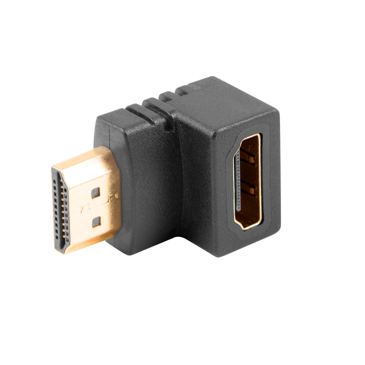Adaptor Lanberg 42740, HDMI tata la HDMI mama, unghi 90 grade in jos [1]