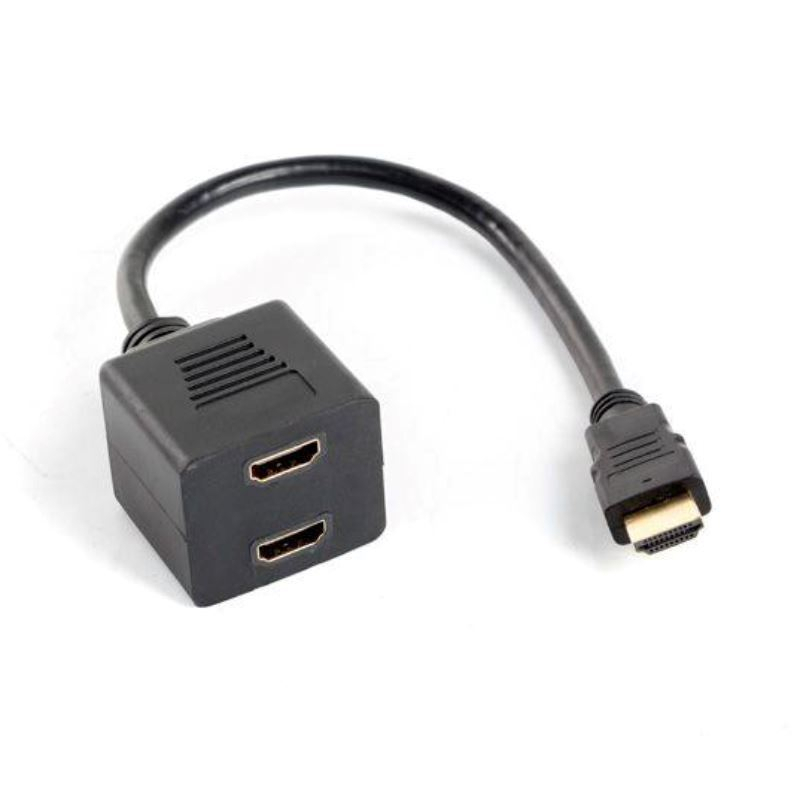 Adaptor Lanberg splitter HDMI AM tata la 2 porturi HDMI AF mama cu cablu 20cm,negru [6]