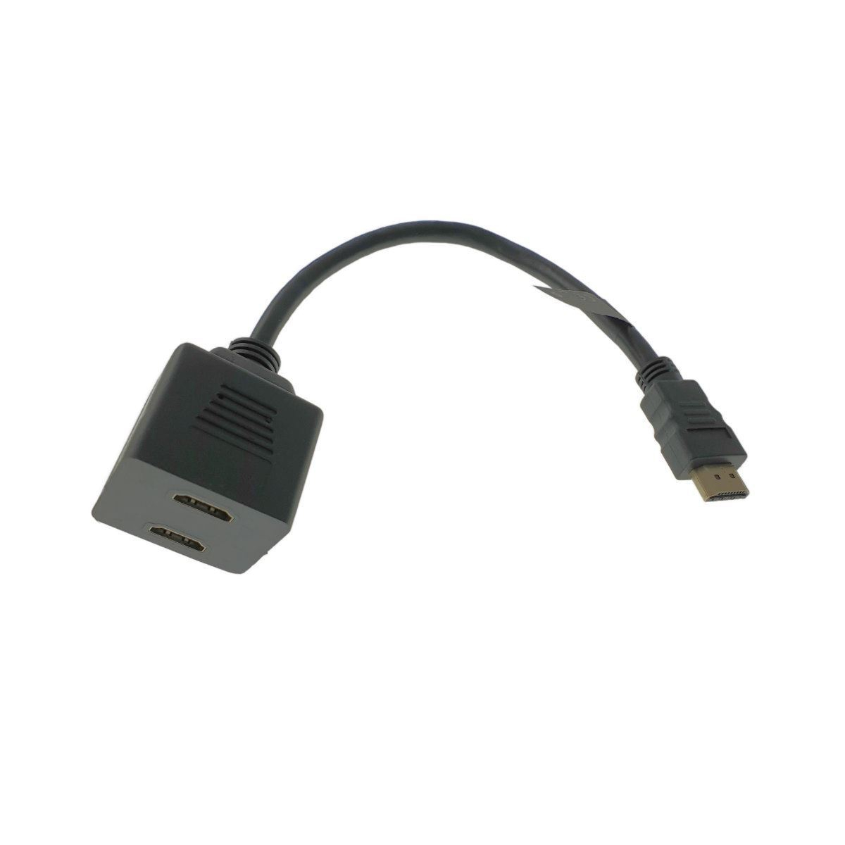 Adaptor Lanberg splitter HDMI AM tata la 2 porturi HDMI AF mama cu cablu 20cm,negru [5]