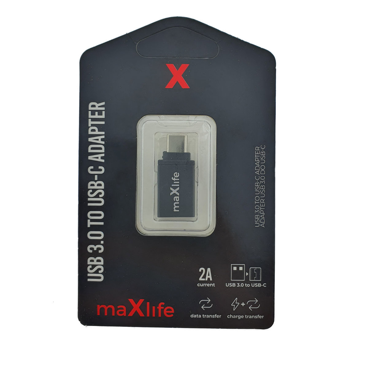 Adaptor Maxlife 94074, USB 3.0 mama la USB tip C tata, in blister, negru [5]