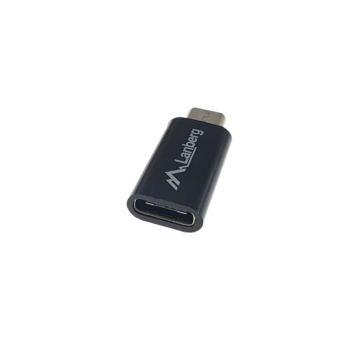 Adaptor OTG Lanberg 41852, USB tip C mama la microUSB 2.0 tata, date si incarcare, negru [4]