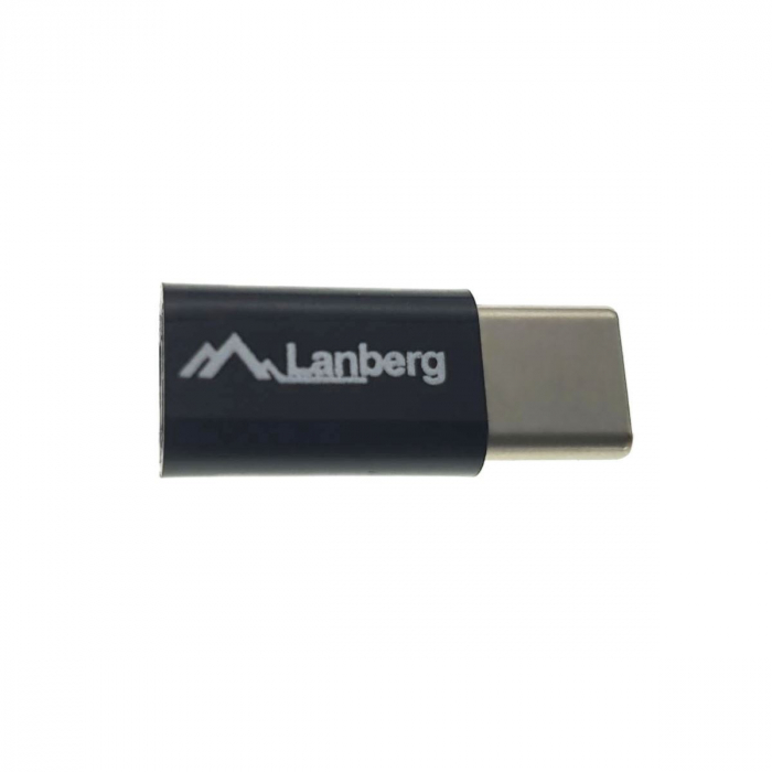 Adaptor OTG Lanberg 41853, microUSB 2.0 mama la USB tip C tata, date si incarcare, negru [3]
