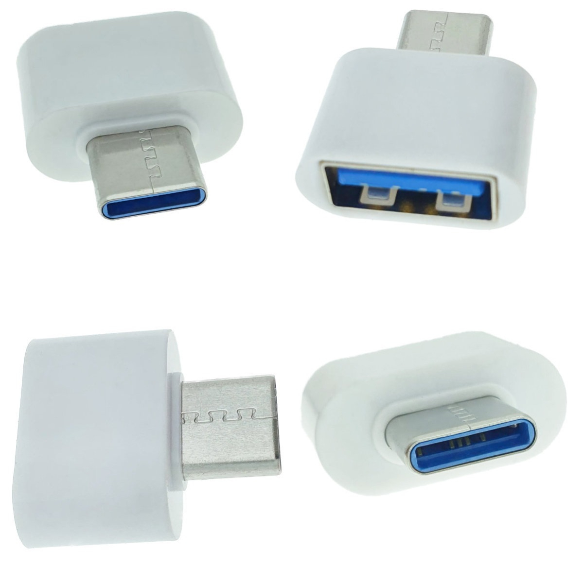 Adaptor OTG USB 2.0 mama la USB tip C tata, alimentare, conectare si transfer de date, alb [11]