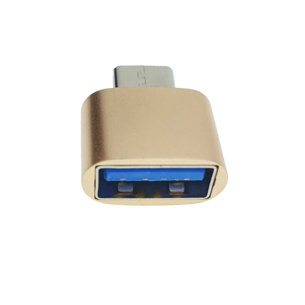 Adaptor OTG USB 2.0 mama la USB tip C tata, carcasa aluminiu, alimentare si transfer de date, auriu [3]