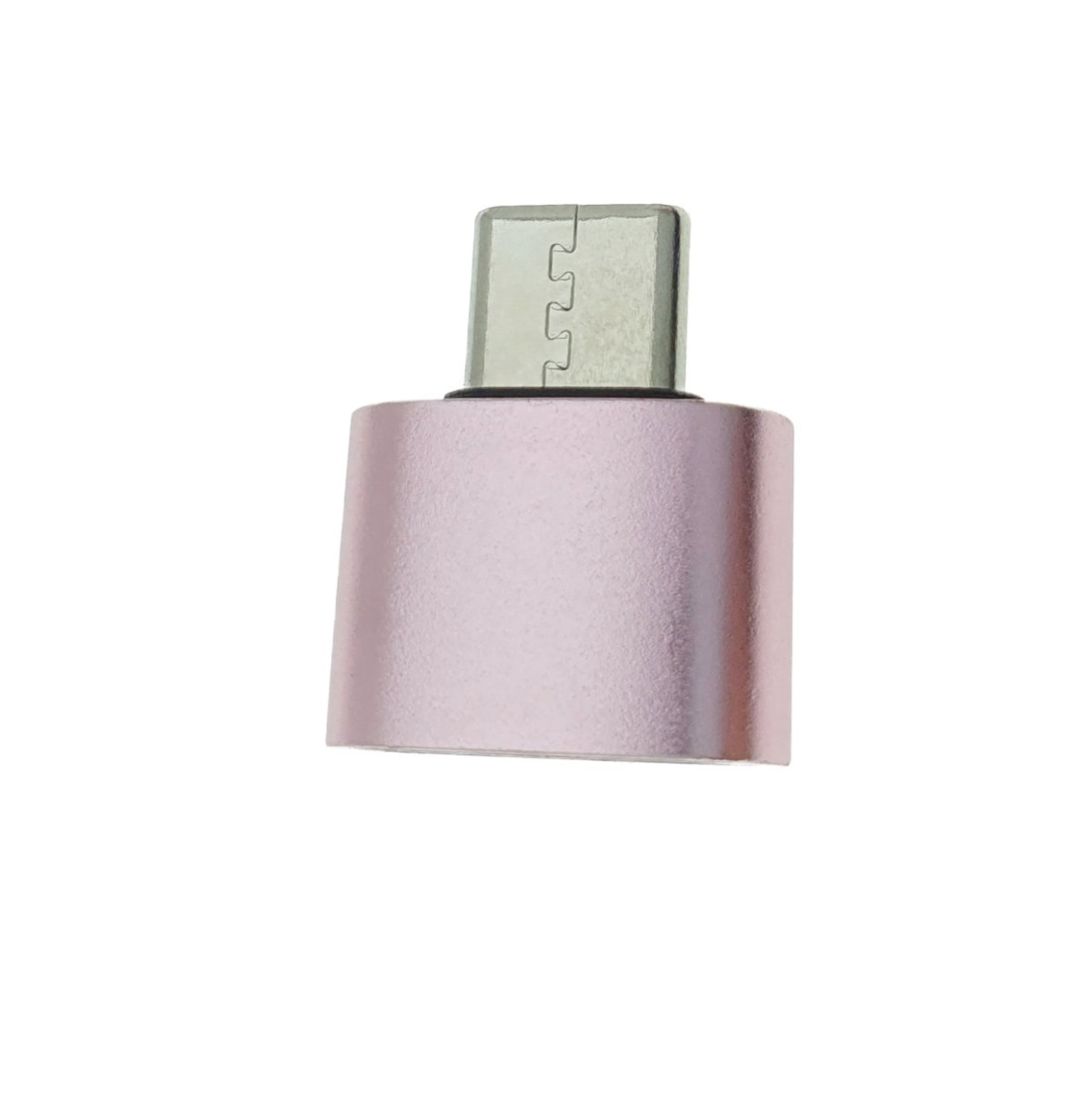 Adaptor OTG USB 2.0 mama la USB tip C tata, carcasa aluminiu, alimentare si transfer de date, roz [12]