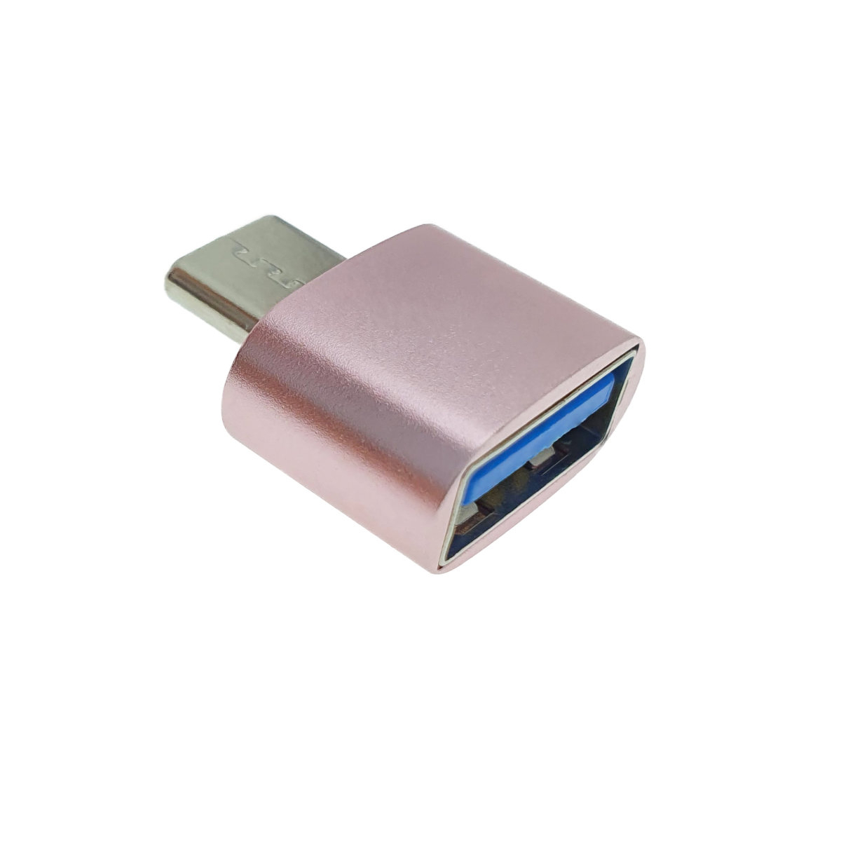 Adaptor OTG USB 2.0 mama la USB tip C tata, carcasa aluminiu, alimentare si transfer de date, roz [9]