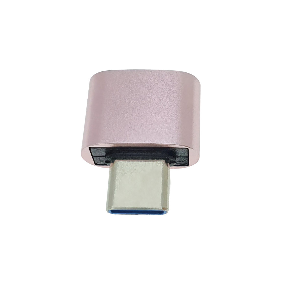Adaptor OTG USB 2.0 mama la USB tip C tata, carcasa aluminiu, alimentare si transfer de date, roz [5]