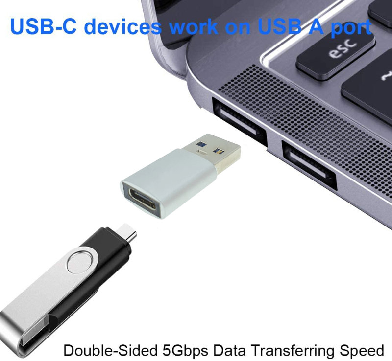 Adaptor OTG USB 3.1 tata la USB tip C mama, carcasa aluminiu, Data C 080, alimentare si transfer de date, gri [9]