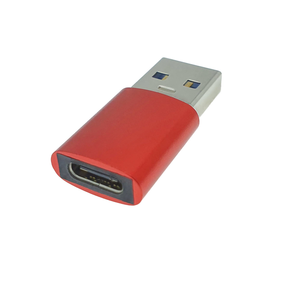 Adaptor OTG USB 3.1 tata la USB tip C mama, carcasa aluminiu, Data C 080, alimentare si transfer de date, rosu [1]