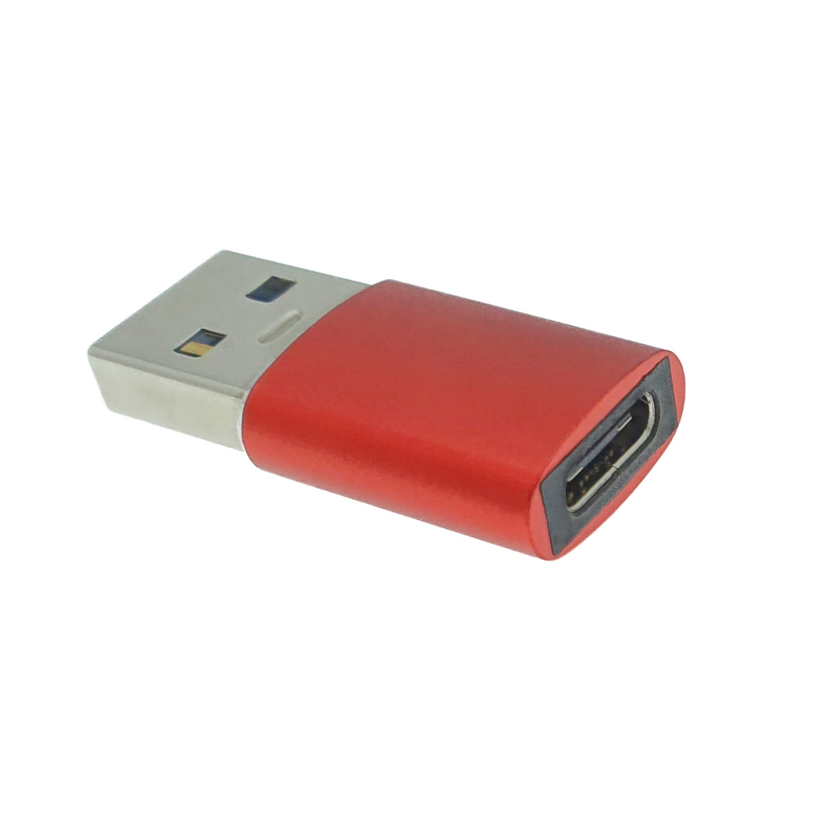 Adaptor OTG USB 3.1 tata la USB tip C mama, carcasa aluminiu, Data C 080, alimentare si transfer de date, rosu [15]
