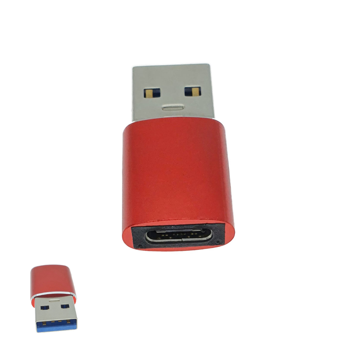Adaptor OTG USB 3.1 tata la USB tip C mama, carcasa aluminiu, Data C 080, alimentare si transfer de date, rosu [5]
